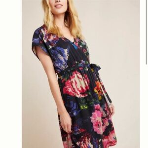 Anthropologie Multicolor Abstract Print Dress